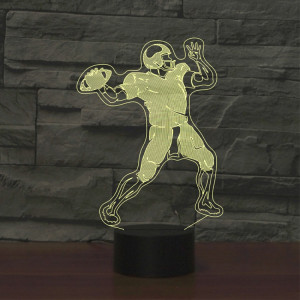 Lampe de table lumineuse colorée de vision LED de la forme 3D de quart-arrière de rugby, version tactile d'USB SH610139-20