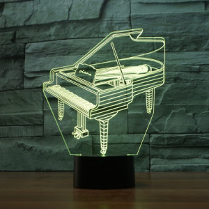 Lampe de table de lumière colorée de vision LED de la forme 3D de piano, version USB et batterie SH6106304-20