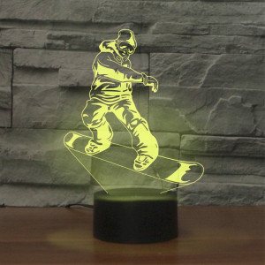 Lampe de table lumineuse colorée de vision de LED de forme 3D de garçon de patin, version à télécommande de 16 couleurs SH6109185-20