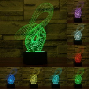 Résumé Style 7 Couleur Décoloration Creative Laser stéréo Lampe 3D Touch Switch Control LED Light Lampe de bureau Night Light SR62273-20