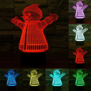 Snowman Style 7 Color Deccoloration Creative Laser stéréo Lampe 3D Touch Switch Control LED Light Lampe de bureau Night Light SS62301-20