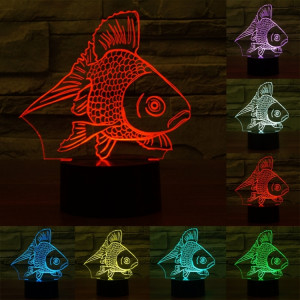 Goldfish Style 7 Color Deccoloration Creative Visual stéréo lampe 3D Touch Switch Control LED Light Lampe de bureau Night Light SG62311-20