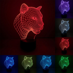 Leopard Style 7 Color Deccoloration Lampe stéréo visuelle créative Contrôle du contact tactile 3D Lumière LED Lampe de bureau Lampe de nuit SL62332-20