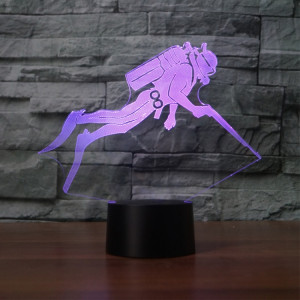 Lumière de nuit décorative créative 3D LED de base noire de plongée, version de télécommande de 16 couleurs SH62601642-20