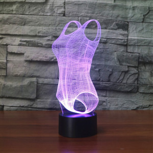Maillot de bain Base noire Creative 3D LED Veilleuse décorative, USB avec version à bouton tactile SH62651331-20
