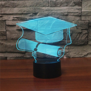Lumière de nuit décorative créative 3D LED de base noire de casquette de célibataire, version de télécommande de 16 couleurs SH62821280-20
