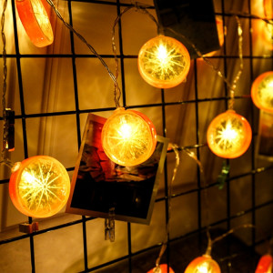 3m citron tranche prise USB romantique LED chaîne vacances lumière, 20 LEDs adolescente style chaleureuse fée lampe décorative pour Noël, mariage, chambre à coucher (Orange) SH540E1150-20