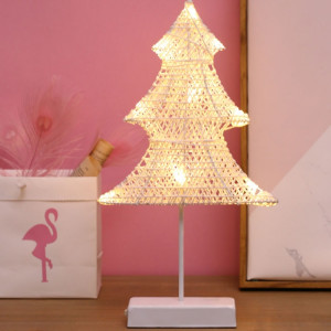 Arbre de Noël en forme de rotin romantique LED Lumière de vacances avec support, fée chaleureuse lampe décorative Veilleuse pour Noël, mariage, chambre à coucher (blanc chaud) SH53WW1698-20