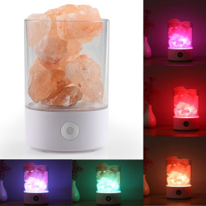 Sunshine M2 créative HIMALAYA Cristal Lampe de sel, USB Charge sain Rock Table lampe de bureau lumière de nuit avec base (blanc) SH804W1885-20