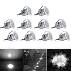 10 PCS 6W Encastré Escalier Souterrain, SMD 2835 500-600LM 2800-3200K Pont Lumière Buried Lampes LED Lampadaire Mur Lumière (Blanc chaud) SH3WWD481-20