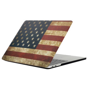 Pour 2016 Nouveau Macbook Pro 13.3 pouce A1706 et A1708 Rétro US Drapeau Motif Ordinateur Eau Stickers PC Cas de Protection SH053H1241-20