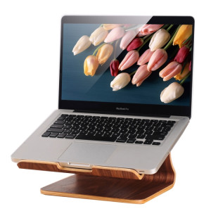 Samdi Artistique Grain de Bois Noyer Support de Rayonnement de Chaleur de Bureau Berceau pour Apple Macbook, ASUS, Lenovo (Café) SH005C1225-20