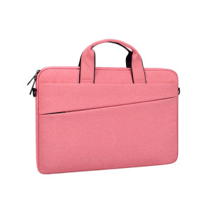 Poches latérales doubles universelles Wearable Oxford chiffon doux poignée Portable Laptop Tablet Bag, pour 12 pouces et ci-dessous Macbook, Samsung, Lenovo, Sony, DELL Alienware, CHUWI, ASUS, HP (rose) SP582F1803-20