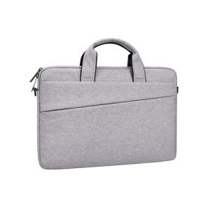 Poches latérales doubles universelles Wearable Oxford chiffon doux poignée Portable Laptop Tablet Bag, pour 15,6 pouces et ci-dessous Macbook, Samsung, Lenovo, Sony, DELL Alienware, CHUWI, ASUS, HP (gris) SP585H143-20