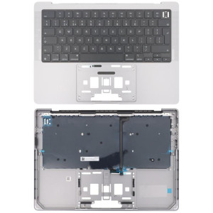 Pour MacBook Pro 14 pouces 2021 A2442 / 2023 A2779, version Big Backspace, clavier britannique avec coque C (argent) SH669S1889-20