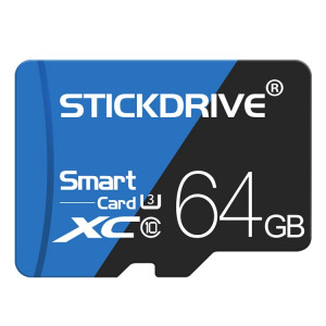 Carte mémoire STICKDRIVE 64 Go haute vitesse U3 bleue et noire TF (Micro SD) SH576187-20