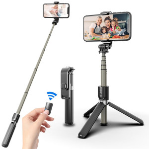 Bâton de selfie de trépied Bluetooth pliable en alliage d'aluminium L03 (noir) SH179B1921-20