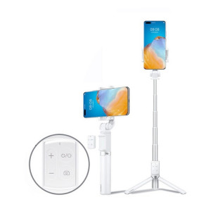 Support de trépied de sol en direct pour téléphone portable Huawei CF15 Pro Bluetooth Mini Selfie Stick (Blanc) SH256W1685-20