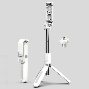L02 100cm Multi-fonction Réglable Bluetooth Retardateur Pole Trépied Selfie Stick (Blanc) SH110W268-20