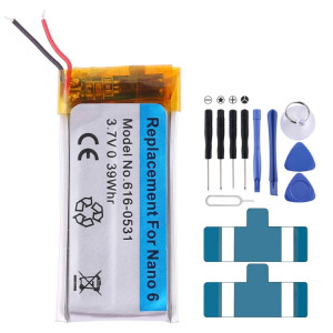 Batterie Li-Polymère de remplacement 3,7V 0,39Whr rechargeable pour iPod nano 6 SH013335-20
