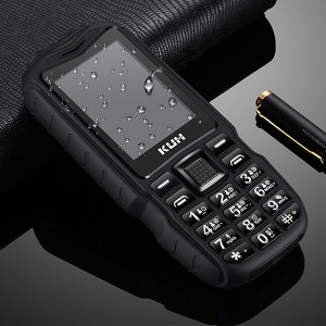 KUH T3 Téléphone robuste, étanche à la poussière, MTK6261DA, batterie 2400mAh, 2,4 pouces, Bluetooth, FM, Dual SIM (Noir) SH241B517-20