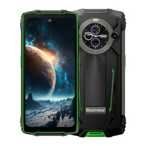  Téléphone robuste Blackview BV8200, 12 Go + 256 Go, écran 6,5 pouces + 1,3 pouce, Android 14, MediaTek Helio G100 MT8781, réseau 4G, NFC (vert) SB605G1884-20