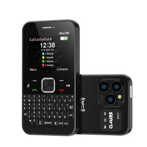 SERVO U700, 2,4 pouces, MTK6261D, 58 claviers complets, prise en charge Bluetooth, FM, NFC, numérotation rapide, lampe de poche, GSM, Quad SIM (noir) SS764B564-20