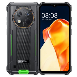  Téléphone robuste Oukitel G1, 6 Go + 256 Go, identification par empreinte digitale, 6,52 pouces Android 14 T606 Octa Core, NFC, OTG, réseau : 4G (vert) SO881G423-20