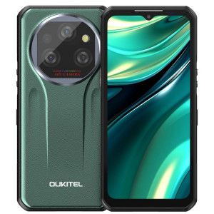  Téléphone robuste Oukitel WP39 Pro 5G, 6 Go + 256 Go, vision nocturne, identification par empreinte digitale, 6,6 pouces MediaTek Dimensity 6100+ Octa Core, NFC, OTG, réseau : 5G (vert) SO883G1398-20