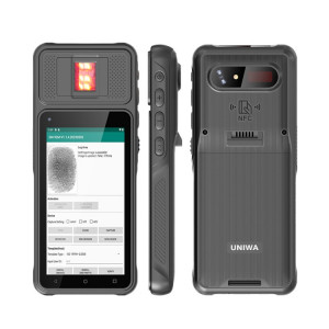 Téléphone portable scanner UNIWA F501 avec lecteur d'empreintes digitales, 2 Go + 32 Go, 5,0 pouces Android 12, MT6762 Octa Core, réseau 4G, prise AU (noir) SU528B633-20