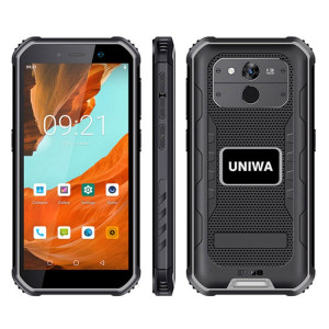 Smartphone robuste UNIWA F963 Pro, 6 Go + 128 Go, 5,5 pouces Android 13, Unisoc T606 Octa Core, NFC, déverrouillage par empreinte digitale, réseau 4G, (noir gris) SU33BH1441-20
