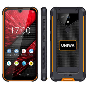 Smartphone robuste UNIWA F965 Pro, 6 Go + 128 Go, 6 pouces Android 13, MT6762 Octa Core, réseau : 4G, NFC, PoC, SOS, prise AU (noir + orange) SU39BC1456-20