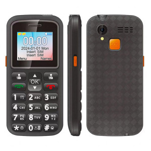 Téléphone portable pour personnes âgées UNIWA M220, 1,77 pouces, batterie 800 mAh, réseau : 2G, SOS, lampe de poche LED, FM, prise britannique (noir) SU542B1323-20