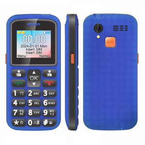 Téléphone portable pour personnes âgées UNIWA M220, 1,77 pouces, batterie 800 mAh, réseau : 2G, SOS, lampe de poche LED, FM, prise AU (bleu) SU543L1164-20