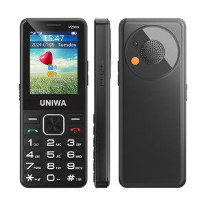 Téléphone à clavier pour personnes âgées UNIWA V2000, 2,4 pouces Unisoc T107, batterie 1700 mAh, lampe de poche LED, SOS, réseau : 4G, (noir) SU551B1739-20