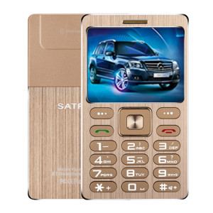 SATREND A10 Carte Téléphone portable, 1,77 pouces, MTK6261D, 21 touches, Bluetooth de soutien, MP3, Anti-perte, Capture à distance, FM, GSM, Dual SIM (Gold) SS532J12-20