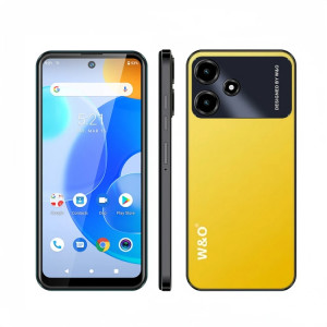 Téléphone de marque, W&O X100, 3 Go + 32 Go, 6,528 pouces Android 10 Mediatek MT6739 Quad Core, réseau : 4G (jaune) SH877Y909-20