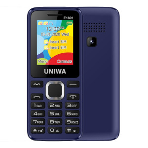 Téléphone portable UNIWA E1801, 1,77 pouces, batterie 800mAh, 21 touches, prise en charge Bluetooth, FM, MP3, MP4, GSM, double SIM (bleu) SU749L265-20