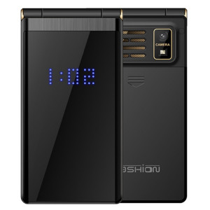 MAFAM F120 Flip Téléphone, 2.4 pouces, batterie 5800mAh, support FM, SOS, affichage de l'heure externe, GSM, numéro de famille, grandes touches, double SIM (Gun Metal) SH32GM1726-20
