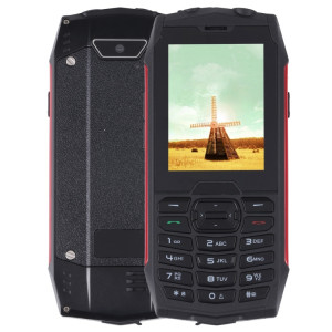 Téléphone robuste Rugtel R3C, IP68 étanche à la poussière et aux chocs, 2,8 pouces, MTK6261D, batterie 2500 mAh, SOS, FM, double SIM (rouge) SR306R1138-20