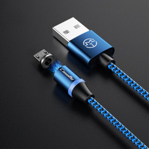 Câble de chargement magnétique CaseMe Series 2 USB vers Micro USB, longueur: 1 m (bleu foncé) SC131D148-20