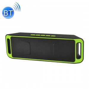 SC208 Haut-parleur Bluetooth de lecture de musique multifonctionnelle de carte, prise en charge des appels mains libres et carte TF et fonction U-disk et audio et FM AUX (verte) SH503G584-20