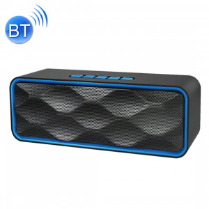 SC211 Haut-parleur Bluetooth de lecture de musique multifonctionnelle de carte, prise en charge des appels mains libres et carte TF et U-disk et fonction audio / FM AUX (bleue) SH506L489-20