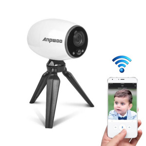 Anpwoo Cannon Caméra IP CMOS HD WiFi 1/3 pouce 1.3MP 960P avec support pour trépied, détection de mouvement et vision nocturne (blanc) SA102W1114-20