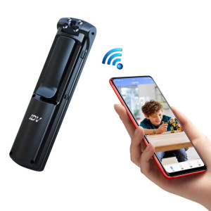 IDV-L01 1080P HD WiFi Clip arrière avec stylo numérique enregistreur vocal Mini caméra, prise en charge de la vision nocturne IR et carte TF et rotation de la lentille à 180 degrés (noir) SH451B339-20