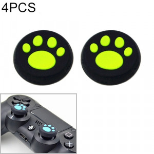 4 PCS Housse de protection en silicone pour patte de chat mignon pour manette de jeu PS4 / PS3 / PS2 / XBOX360 / XBOXONE / WIIU (vert) SH062G841-20