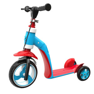 Scooter de marcheur multifonctionnel à trois roues pour enfants 2 en 1 (bleu) SH019L509-20