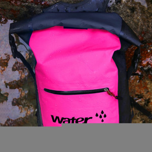 Sac à bandoulière pliant en plein air à double sac étanche en PVC, sac à dos étanche, capacité: 25L (rose) SH897F1797-20