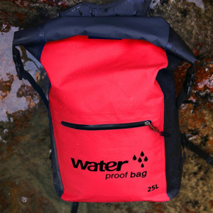 Sac à bandoulière pliant en plein air à double sac étanche en PVC, sac à dos étanche, capacité: 25L (rouge) SH897R1507-20