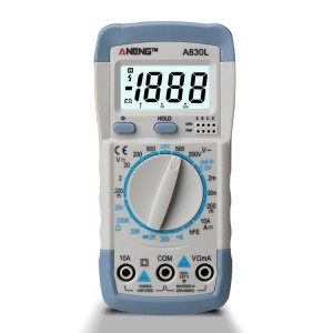 Instrument électrique domestique de multimètre de poche ANENG A830L (gris blanc) SA759B1857-20